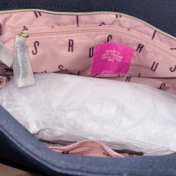 NEW ~ Stella & Dot Crush It Bow Tote in navy blue with Bow Accent Zip closure - Picture 11 of 12